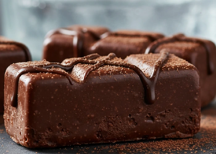 Dark choco paste stabilising cocoa particles in chocolate frozen candy for a smooth, non-icy finish.